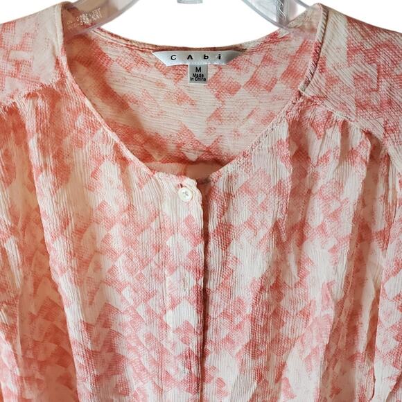 Cabi Lightweight Semi-Sheer Button Front Blouse, Medium - Picture 2 of 6